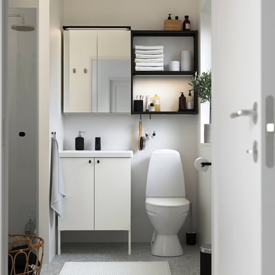 ENHET Salle de bains, anthracite/blanc, 24 "