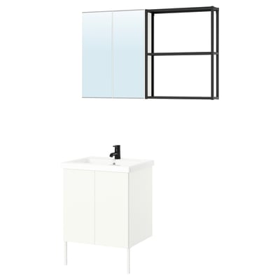 ENHET Salle de bains, anthracite/blanc, 24 "
