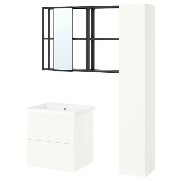 ENHET Salle de bains, anthracite/blanc, 24 "
