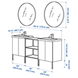 ENHET Salle de bains, anthracite/caisson blanc, 24 "