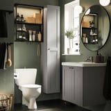 ENHET Salle de bains, anthracite/caisson gris, 24 "