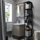ENHET Salle de bains, anthracite/caisson gris, 18 "