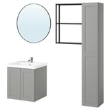 ENHET Salle de bains, anthracite/caisson gris, 24 "