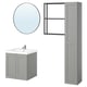 ENHET Salle de bains, anthracite/caisson gris, 24 "