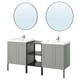 ENHET Salle de bains, anthracite/caisson gris, 24 "