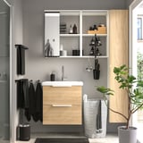 ENHET Salle de bains, blanc/eff chêne, 24 "