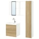ENHET Salle de bains, blanc/eff chêne, 24 "