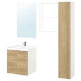 ENHET Salle de bains, blanc/eff chêne, 24 "