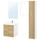 ENHET Salle de bains, blanc/eff chêne, 24 "