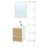ENHET Salle de bains, blanc/eff chêne, 18 "