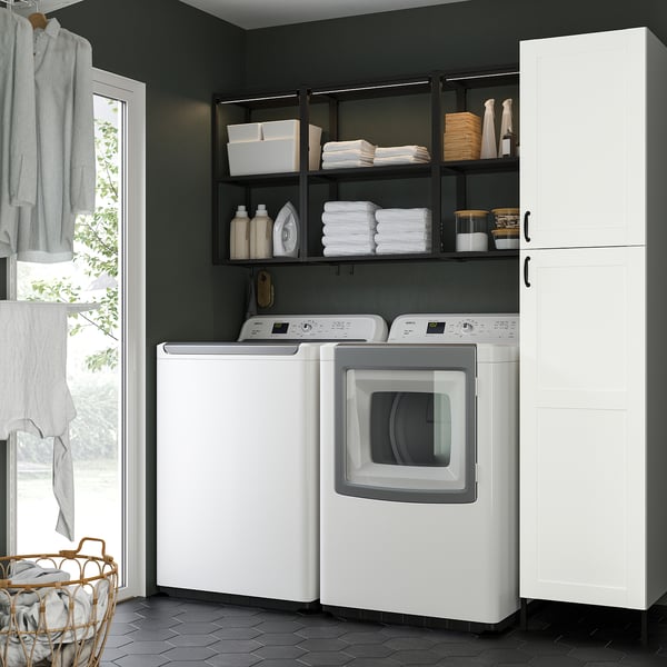 ENHET Salle de lessive, anthracite/caisson blanc, 78x24 3/4x84 1/2 "