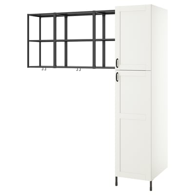 ENHET Salle de lessive, anthracite/caisson blanc, 78x24 3/4x84 1/2 "