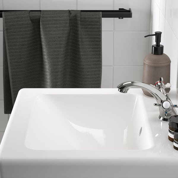 ENHET / TVÄLLEN Meuble à tiroirs/lavabo/mitigeur, blanc/blanc cadre, 19 5/8x19 1/8x26 "