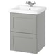 ENHET / TVÄLLEN Meuble à tiroirs/lavabo/mitigeur, gris/gris cadre, 19 5/8x19 1/8x26 "