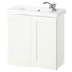 ENHET / TVÄLLEN Meuble pour lavabo/lavabo/mitigeur, blanc/blanc cadre, 25 1/2x13 1/8x26 "