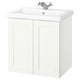 ENHET / TVÄLLEN Meuble pour lavabo/lavabo/mitigeur, blanc/blanc cadre, 25 1/2x19 1/8x26 "