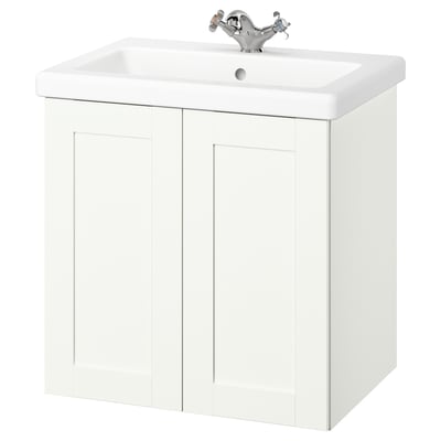 ENHET / TVÄLLEN Meuble pour lavabo/lavabo/mitigeur, blanc/blanc cadre, 25 1/2x19 1/8x26 "