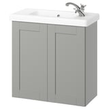 ENHET / TVÄLLEN Meuble pour lavabo/lavabo/mitigeur, gris/gris cadre, 25 1/2x13 1/8x26 "