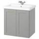 ENHET / TVÄLLEN Meuble pour lavabo/lavabo/mitigeur, gris/gris cadre, 25 1/2x19 1/8x26 "