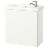 ENHET / TVÄLLEN Meuble sdb avec portes/lavabo, blanc, 25 1/2x13 1/8x26 "