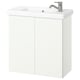 ENHET / TVÄLLEN Meuble sdb avec portes/lavabo, blanc, 25 1/2x13 1/8x26 "