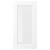 ENKÖPING Porte vitrée, blanc effet bois, 15x30 "