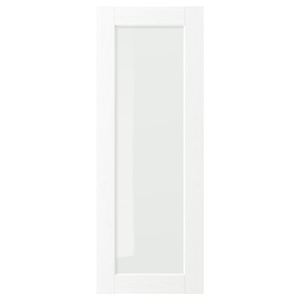 ENKÖPING Porte vitrée, blanc effet bois, 15x40 "