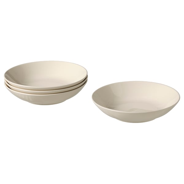 FÄRGKLAR Assiette creuse, brillant beige, 9 "