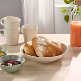 FÄRGKLAR Assiette creuse, brillant beige, 9 "