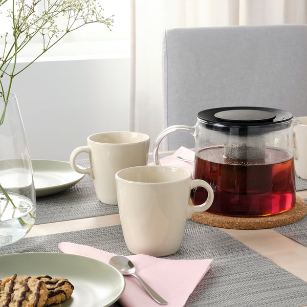 FÄRGKLAR Tasse, brillant beige, 13 oz