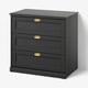 FÅGELFJÄLLET Commode à 3 tiroirs, noir eff chêne, 32 1/4x20 1/8x30 3/4 "