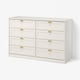 FÅGELFJÄLLET Commode à 8 tiroirs, blanc cassé, 63x20 1/8x39 3/4 "