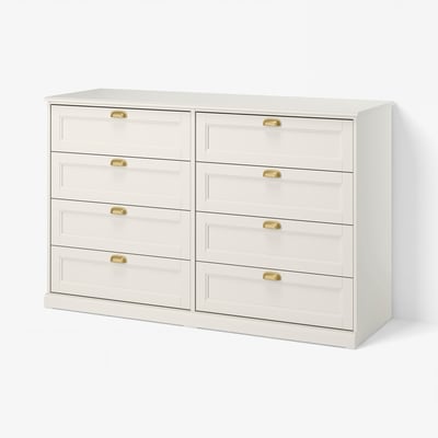 FÅGELFJÄLLET Commode à 8 tiroirs, blanc cassé, 63x20 1/8x39 3/4 "