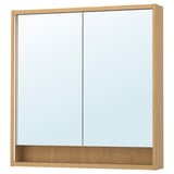FAXÄLVEN Armoire pharmacie éclairage intégré, eff chêne, 36x6x37 "