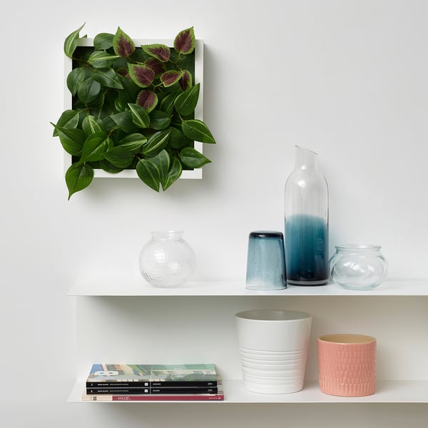 FEJKA Plante artificielle, fixation murale/intérieur/extérieur vert/mauve, 10 ¼x10 ¼ "