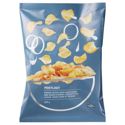 FESTLIGT Croustilles, crème sûre/oignon, 5 oz