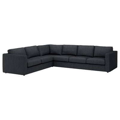 FINNALA Canapé d'angle, 5 places, Tallmyra noir/gris