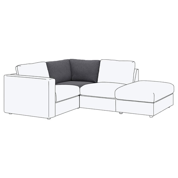 FINNALA Chauffeuse d'angle, Gunnared gris moyen