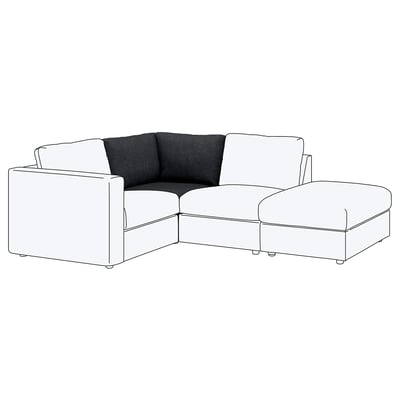 FINNALA Chauffeuse d'angle, Tallmyra noir/gris