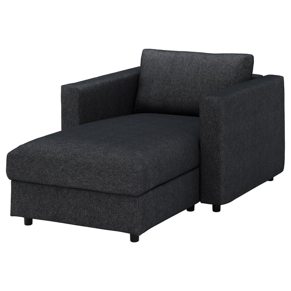 FINNALA Housse méridienne, Tallmyra noir/gris