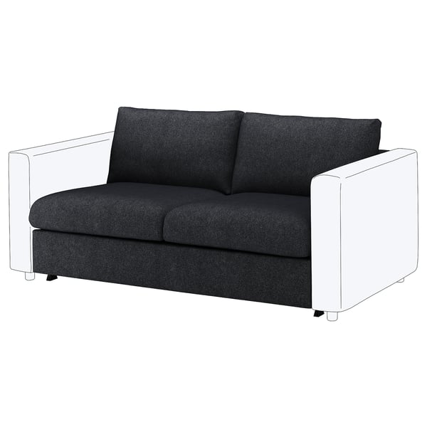 FINNALA Housse module causeuse-lit, Tallmyra noir/gris