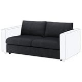 FINNALA Housse module causeuse-lit, Tallmyra noir/gris
