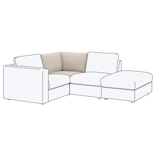 FINNALA Housse module d'angle, Gunnared beige