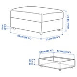 FINNALA Repose-pieds av rangement, Tallmyra noir/gris