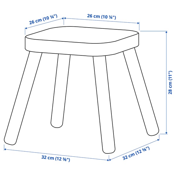 FLISAT Tabouret pour enfant, pin