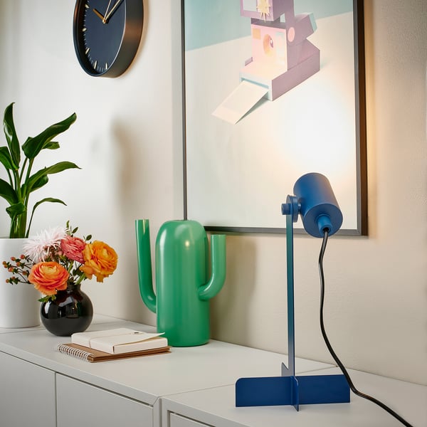 FLOTTILJ Lampe de bureau, bleu foncé