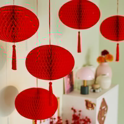 FÖSSTA Décoration, arrondi/rouge, 11 ¾ "