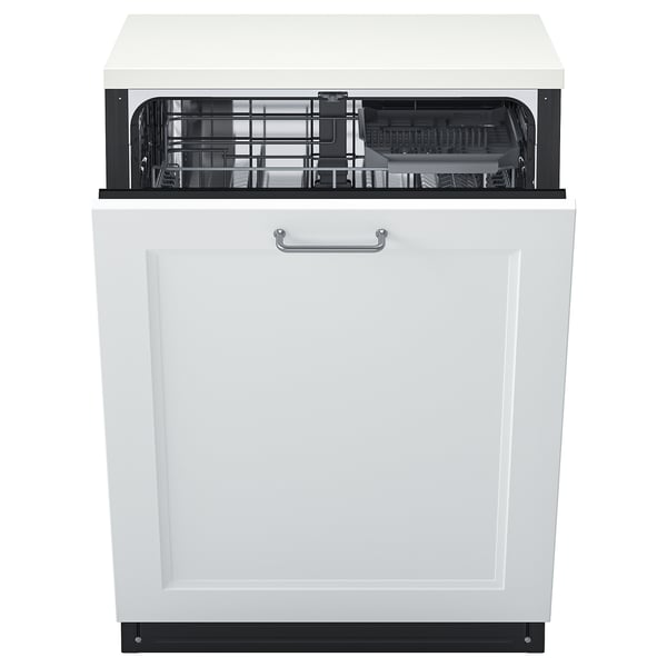 FORNABODA Lave-vaisselle encastrable+pte, Axstad blanc mat, 24 "