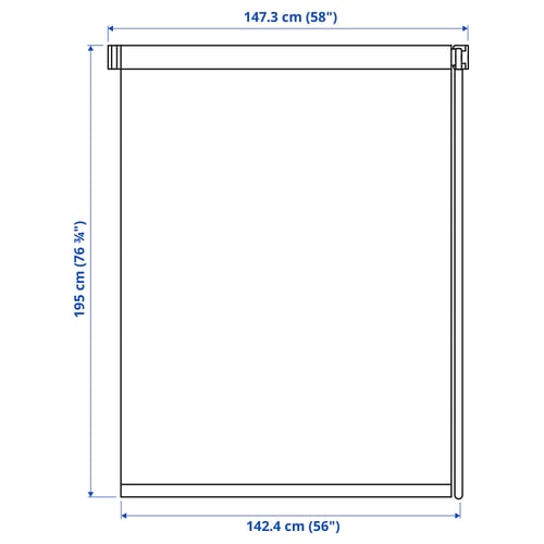 FRIDANS Store à enrouleur opaque, blanc, 58x76 ¾ "