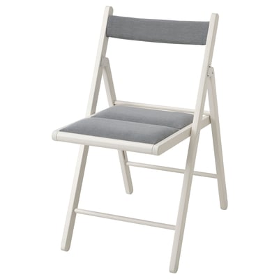 FRÖSVI Chaise pliante, blanc/Knisa gris clair